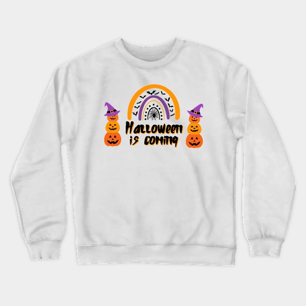 Halloween is Coming Crewneck Sweatshirt by Introvert Home 